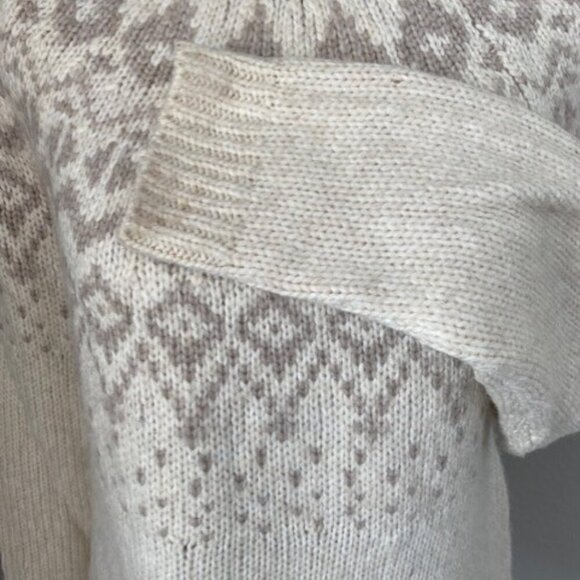 SONOMA Nordic Fair Isle Oversized Pullover Sweater Ivory Small - Picture 13 of 14